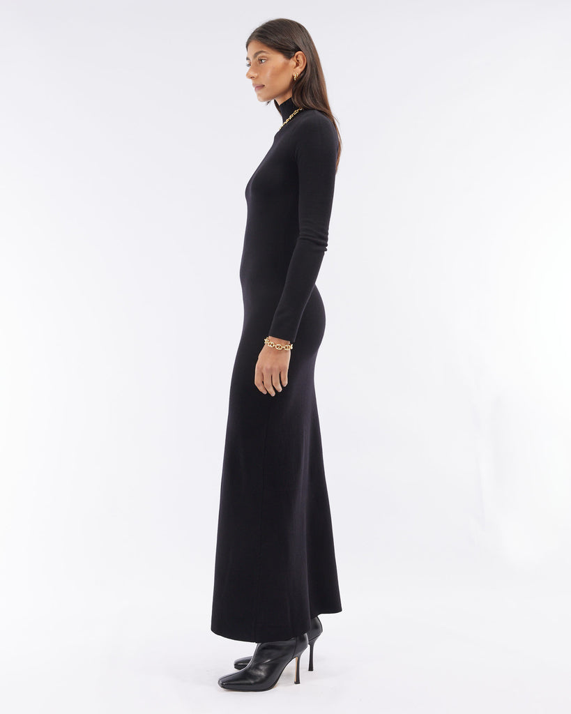 Blair Backless Knit Dress - Black - Second Image