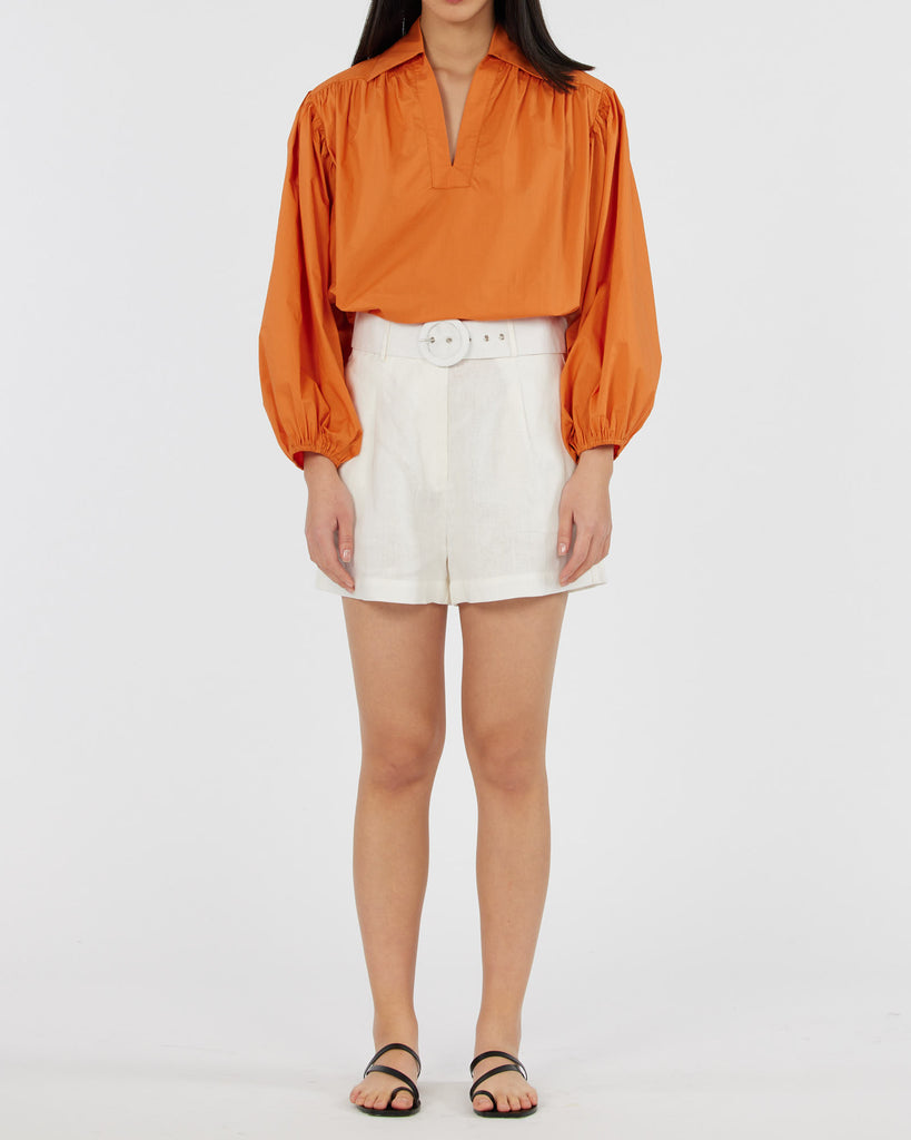 Brydie Linen Short - White - Second Image