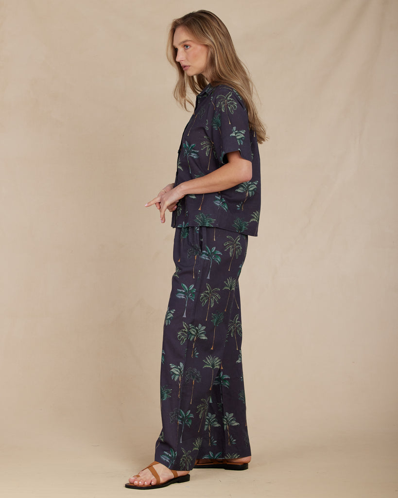 Palmira Linen Bowling Shirt - Second Image