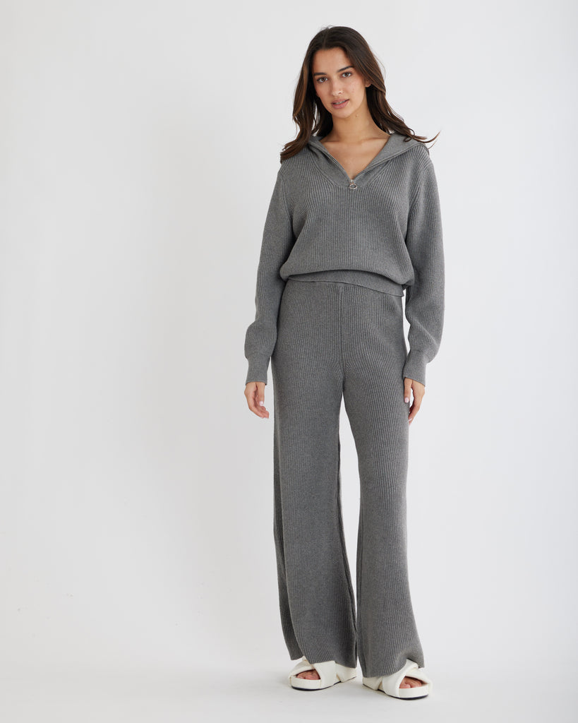 Eline Knit Pant - Grey - Second Image