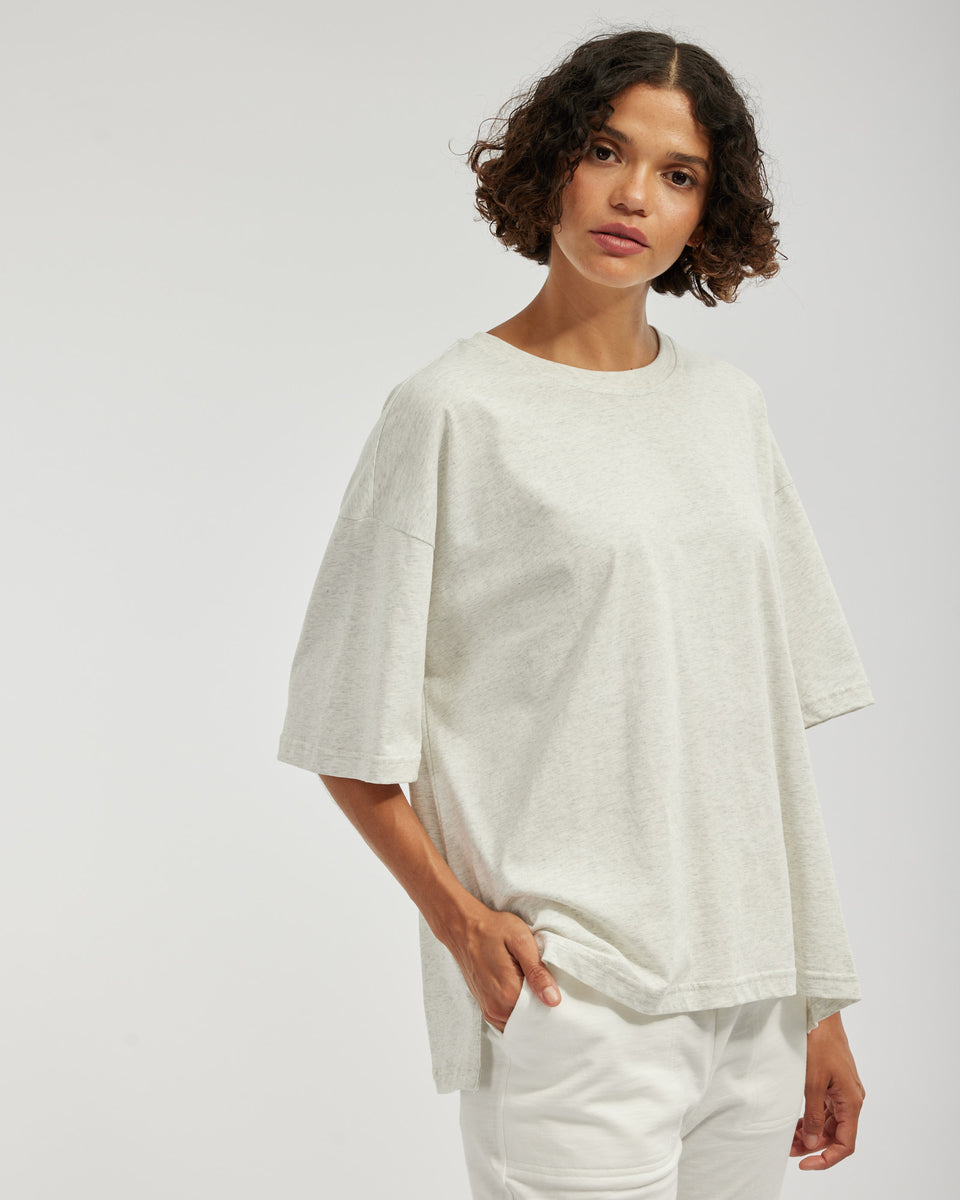 Leah Boyfriend Tee - Marle Grey  Amelius