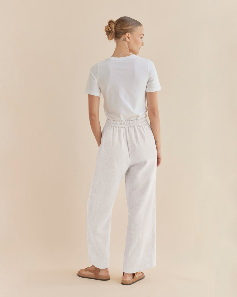 Mabel Linen Pant - White - Second Image