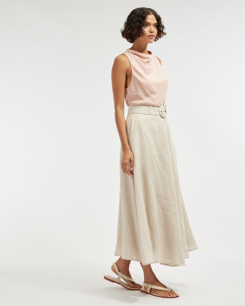Tessa Shoulder Knot Top - Blush - Second Image
