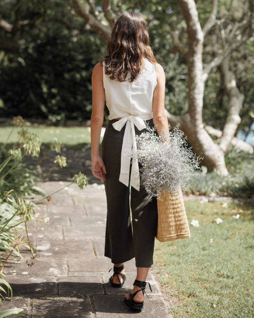 Barossa Linen Pant - Moss