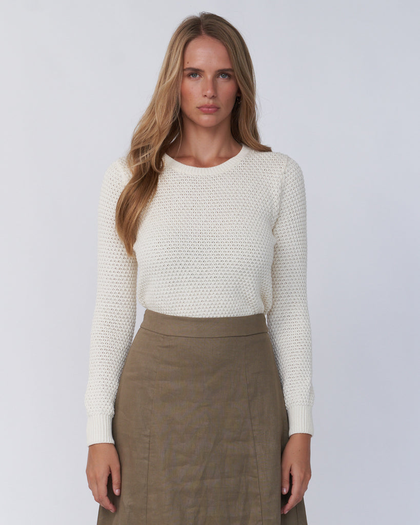 Emilia Crew Neck Knit - Cream