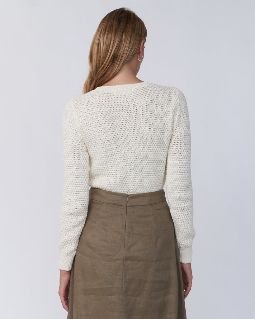 Emilia Crew Neck Knit - Cream - Second Image
