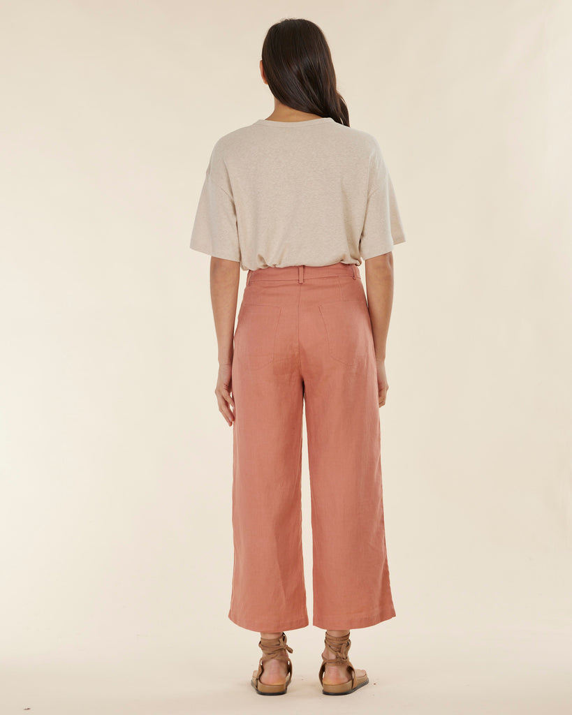 Barossa Linen Pant - Rosewood - Second Image