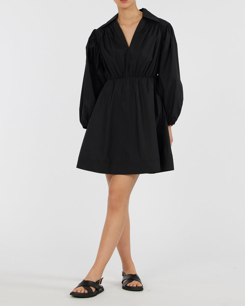 Sample - Tahlia Cotton Poplin Mini Dress - Black