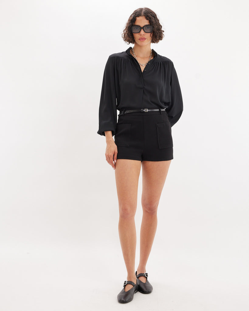 Alba High Waist Mini Short - Black - Second Image