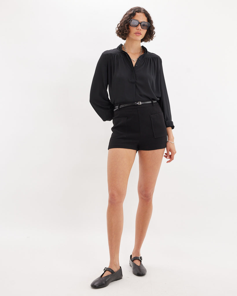 Alba High Waist Mini Short - Black