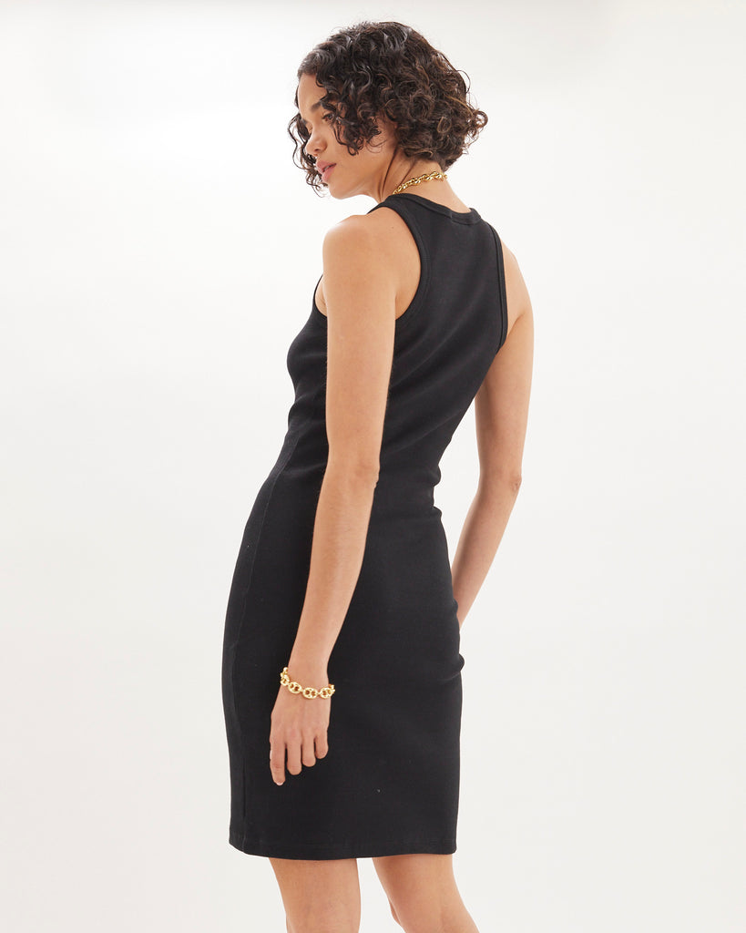 Alexis Ribbed Dress - Black - Second Image