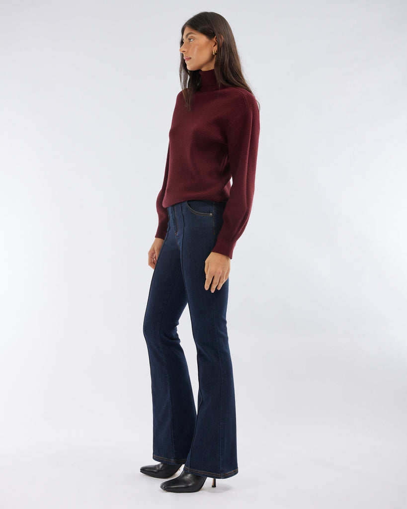 Aveline Turtleneck Knit - Burgundy - Second Image