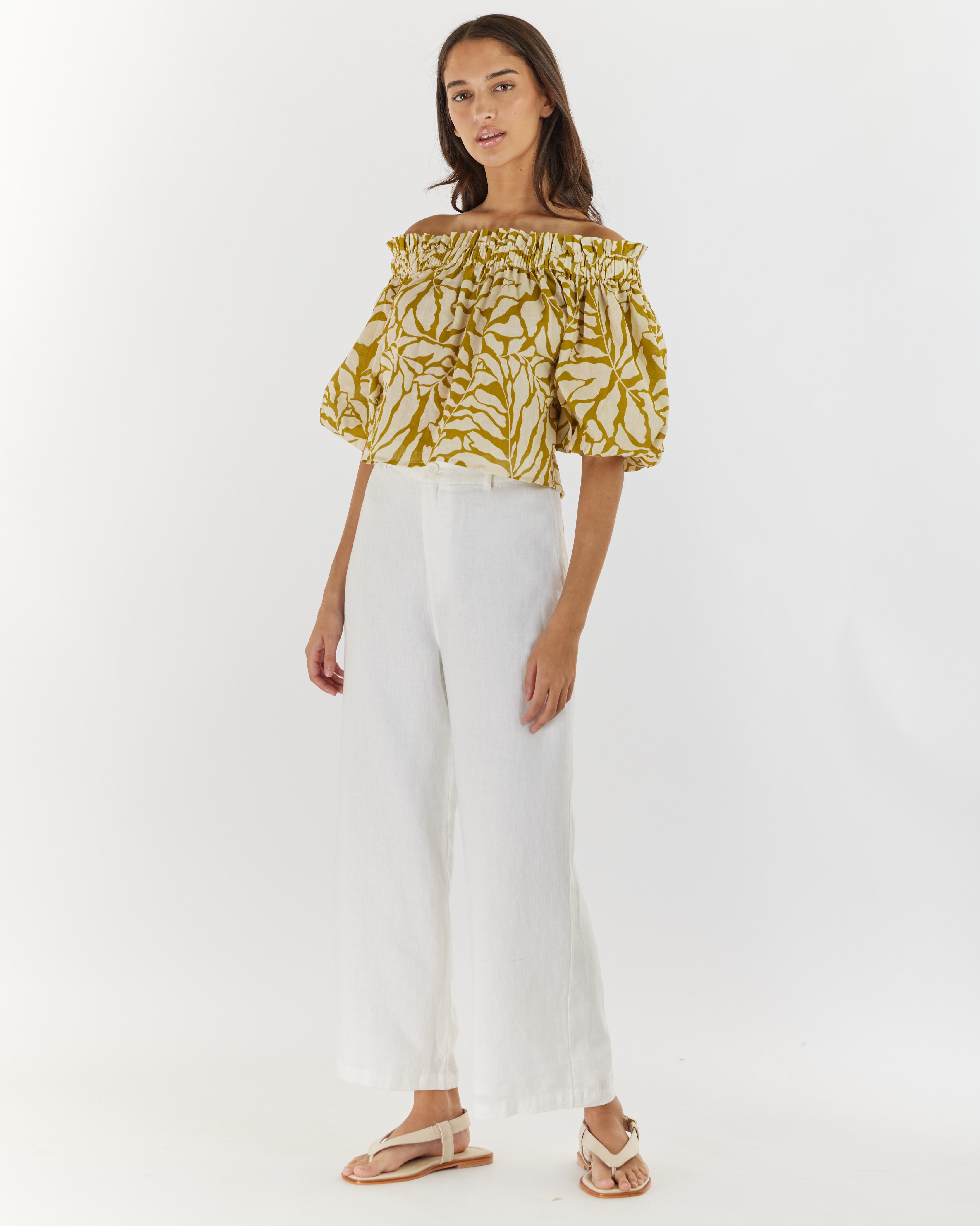 Amara Linen Off Shoulder Top – Amelius