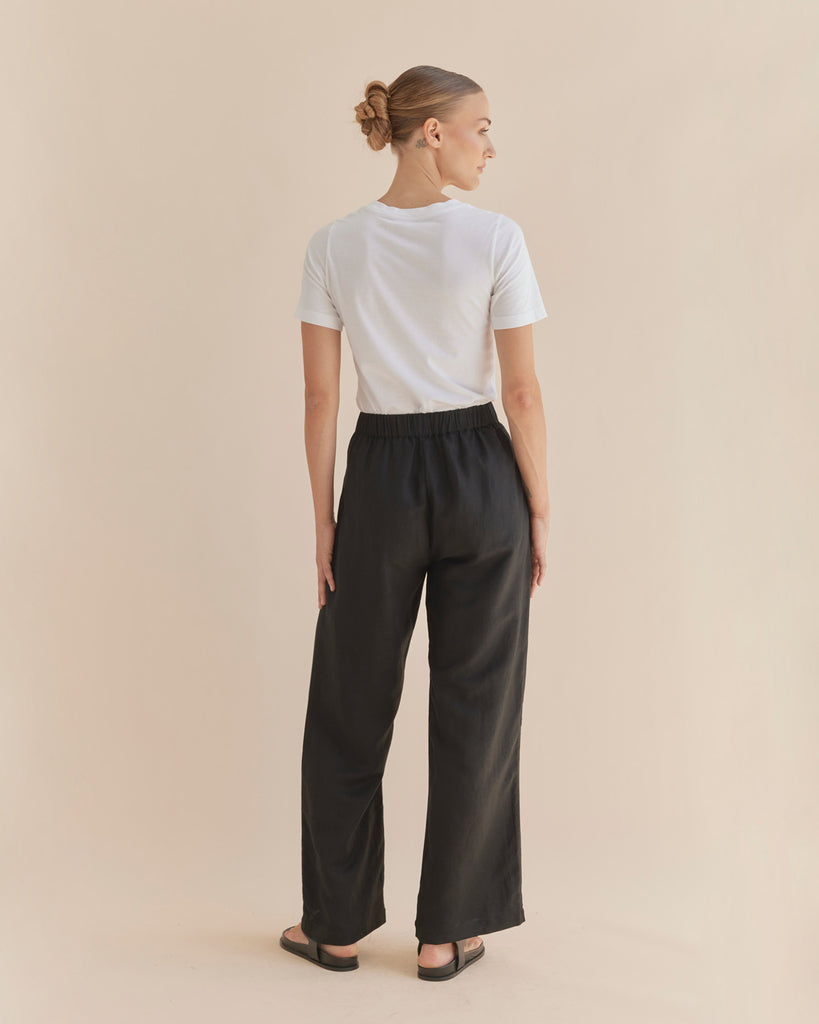 Cancun Linen Pant - Black - Second Image