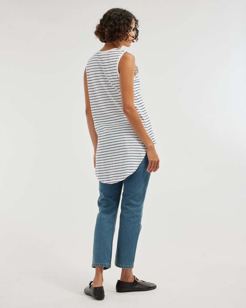 Claudia Longline Tank - Stripe - Second Image