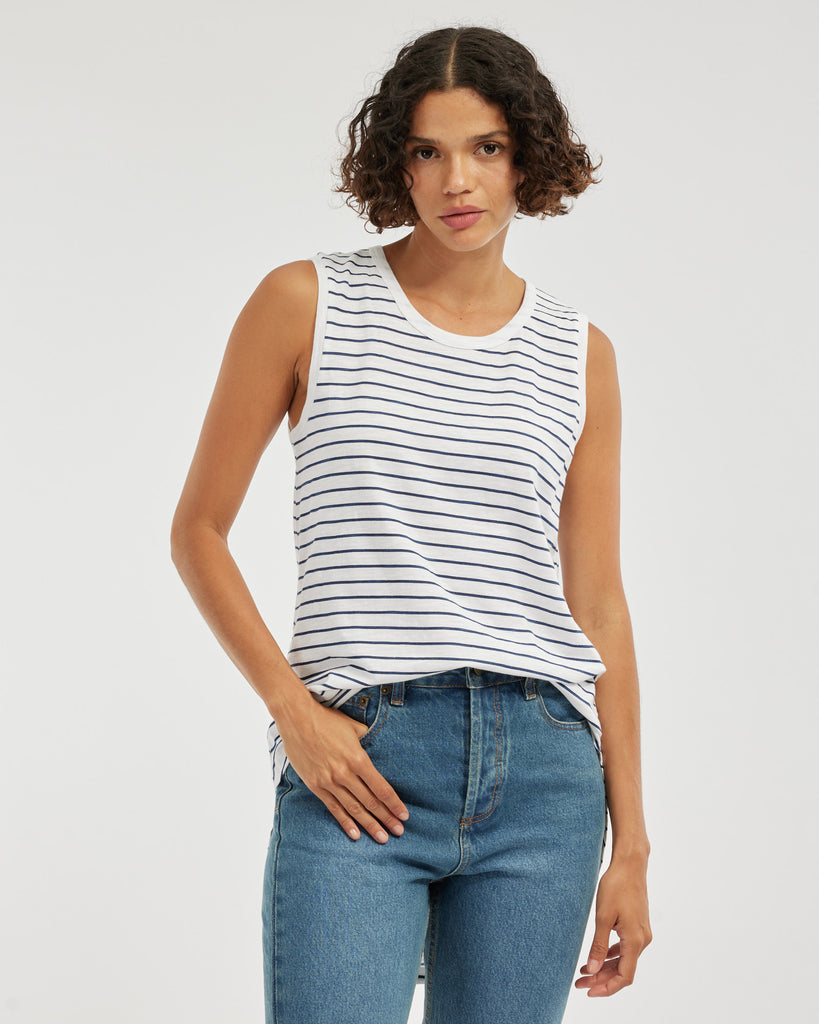 Claudia Longline Tank - Stripe