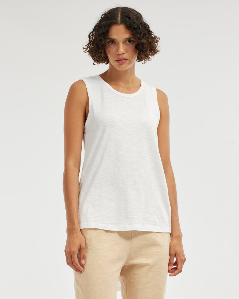 Claudia Longline Tank - White