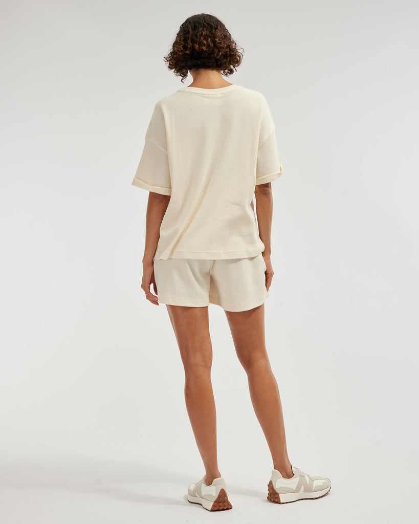 Laurie Waffle Shorts - Cream - Second Image