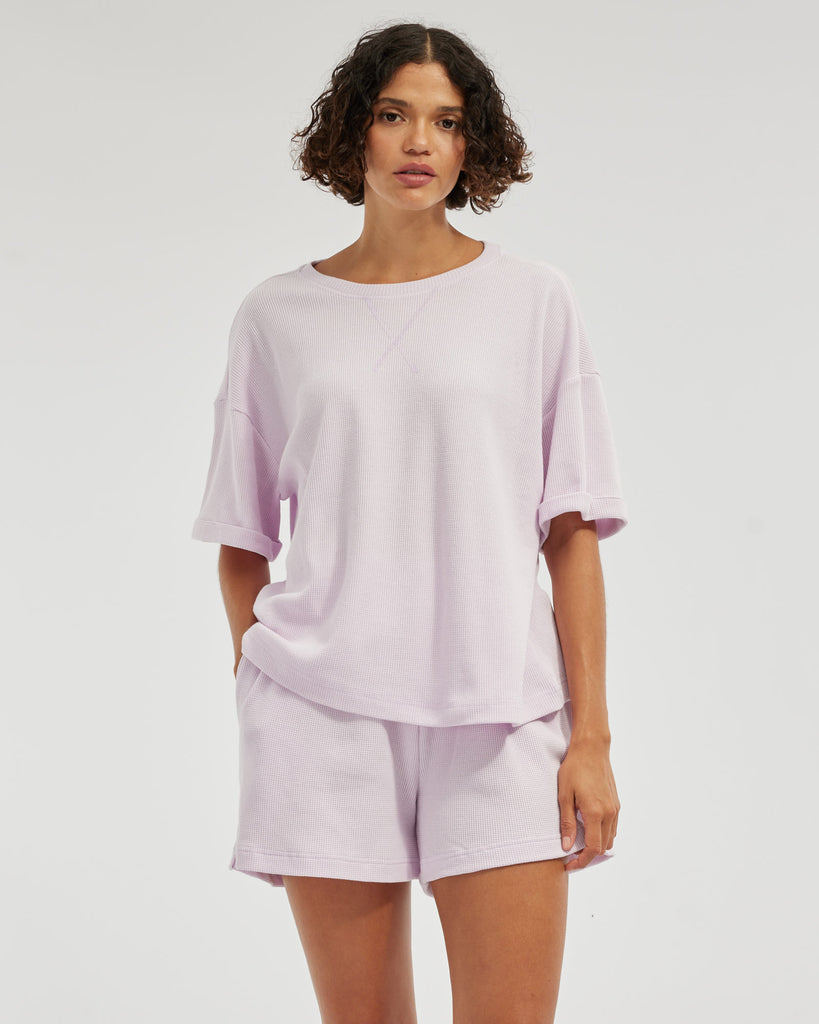 Laurie Waffle Tee - Violet