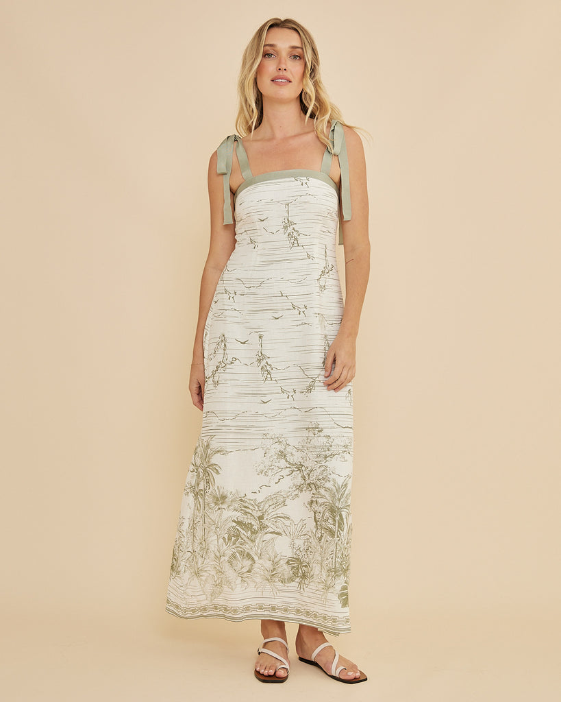 Eden Shoulder Tie Maxi Dress