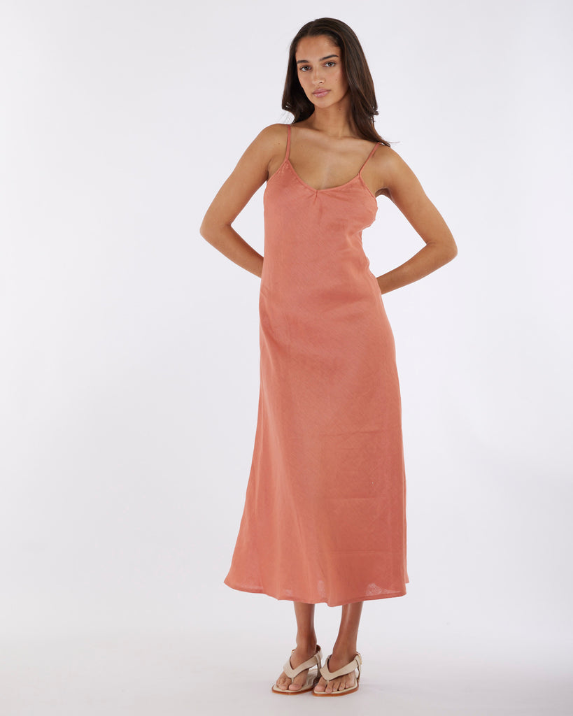 Evangeline Linen Dress - Rosewood - Second Image