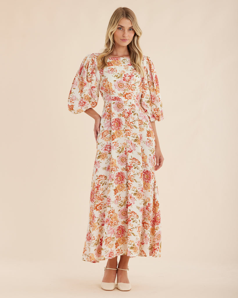 Florine Boat Neck Midi Dress