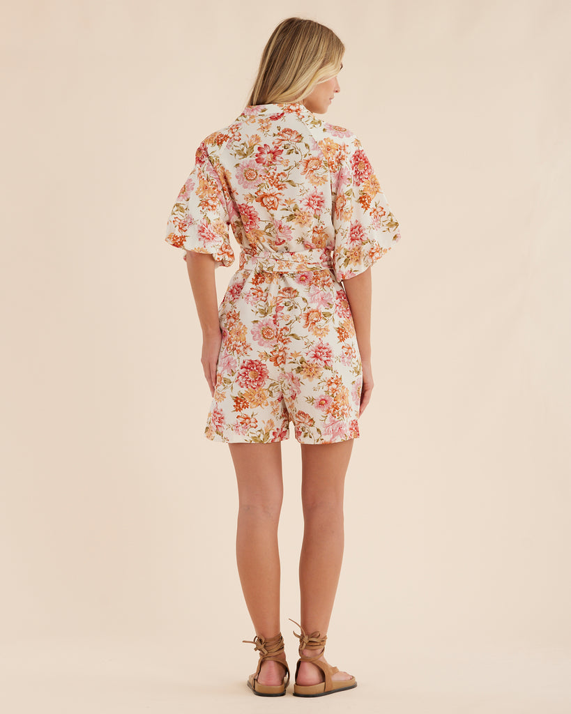 Florine Puff Sleeve Playsuit - Second Image