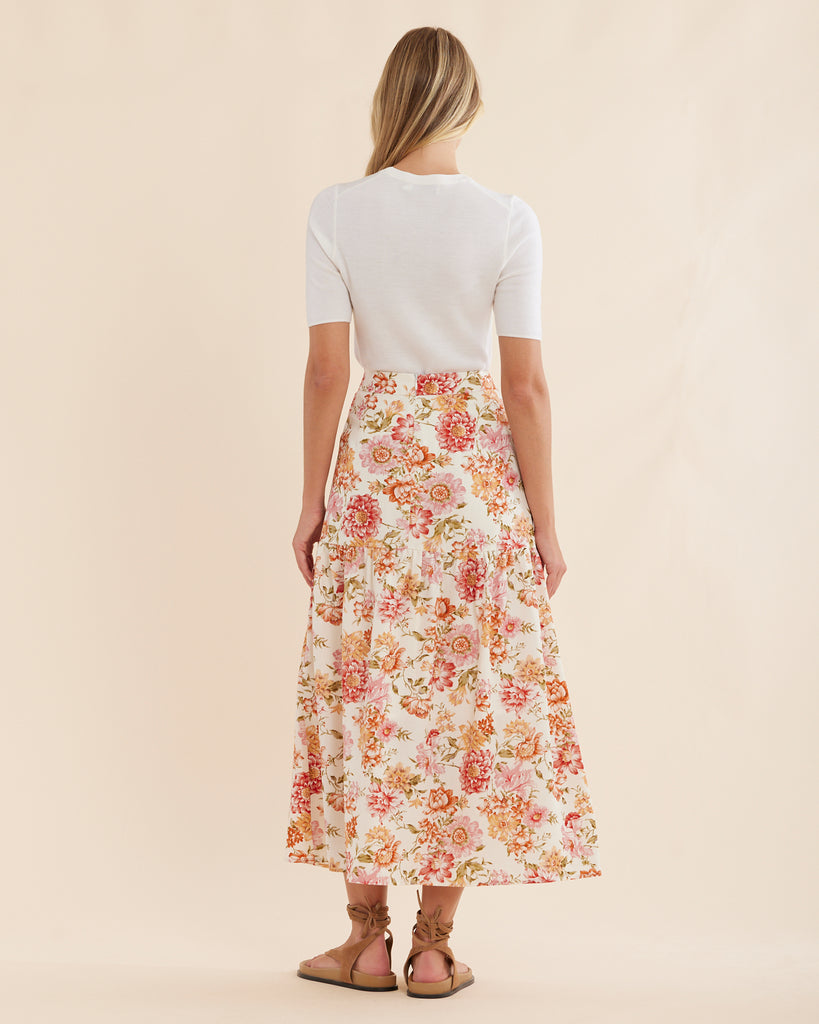 Florine Tiered Midi Skirt - Second Image