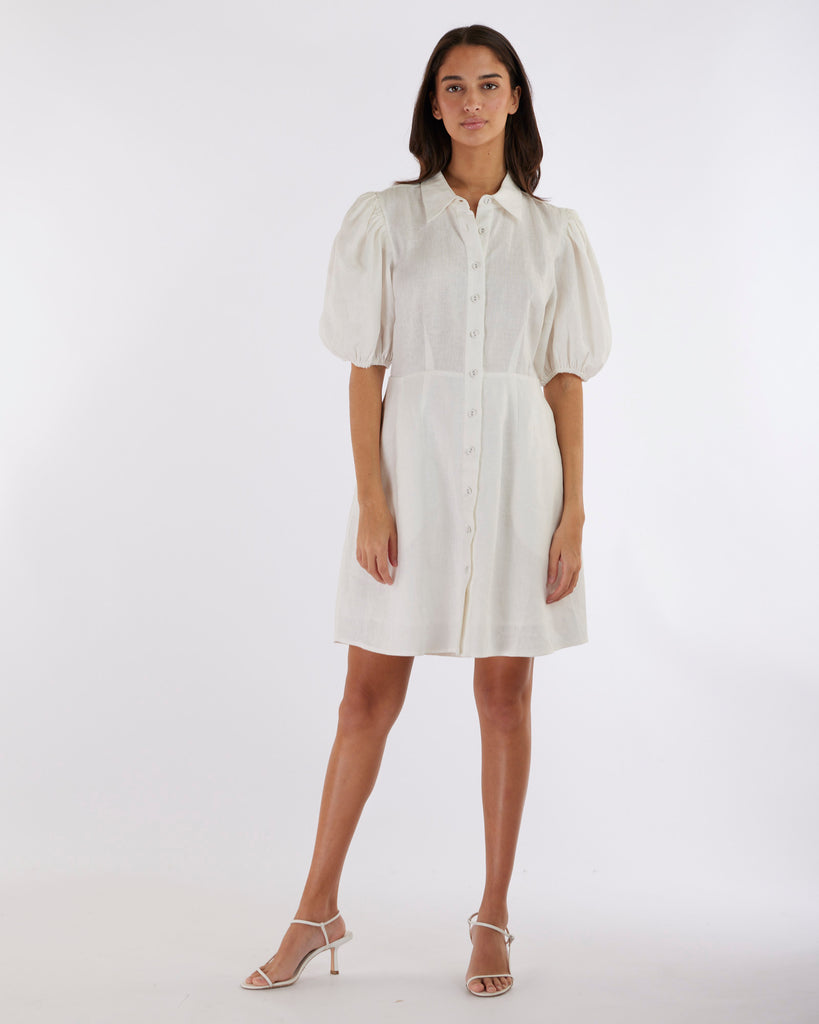 Julius Linen Mini Dress - White