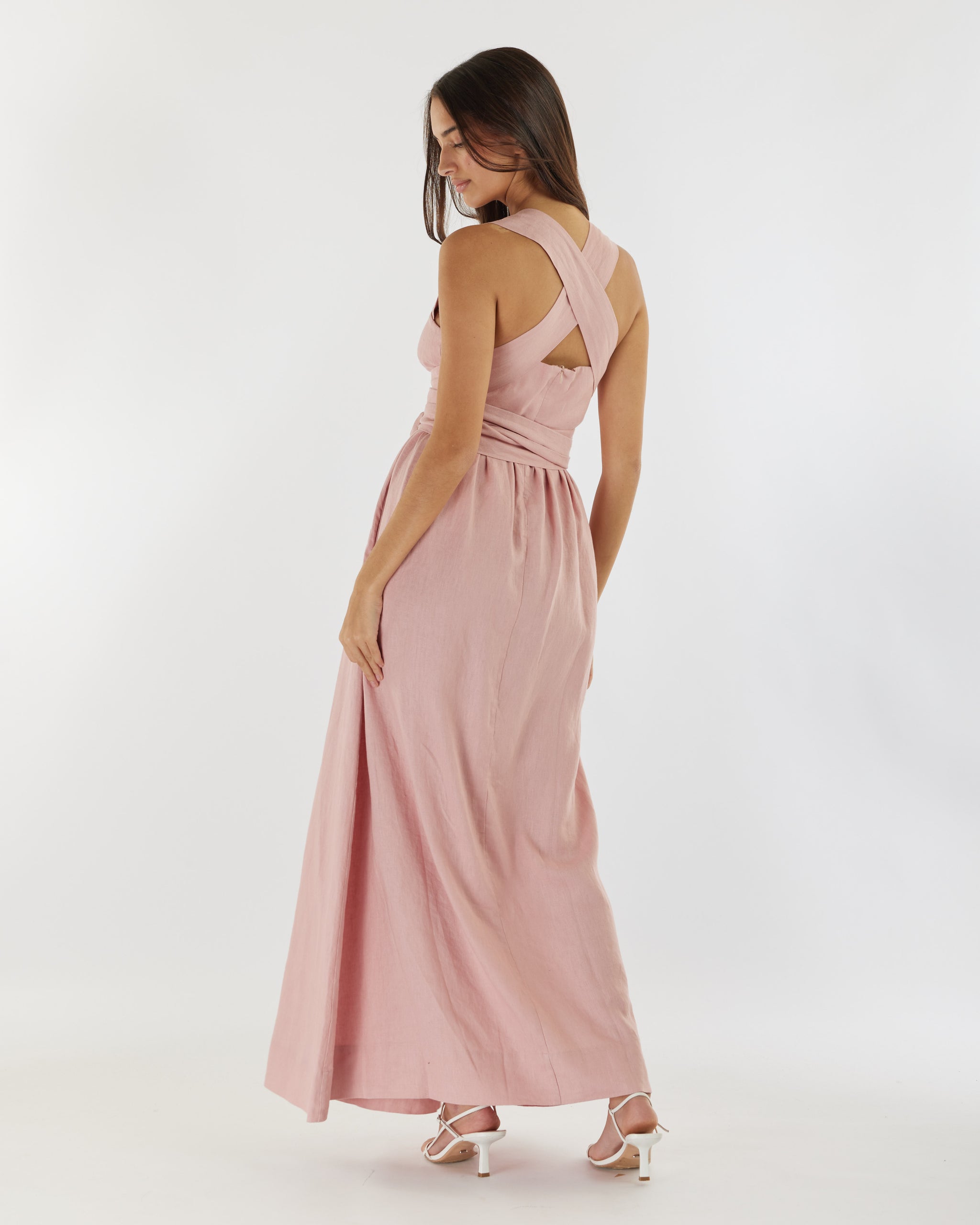 Juliette Linen Maxi Dress - Peony  Amelius