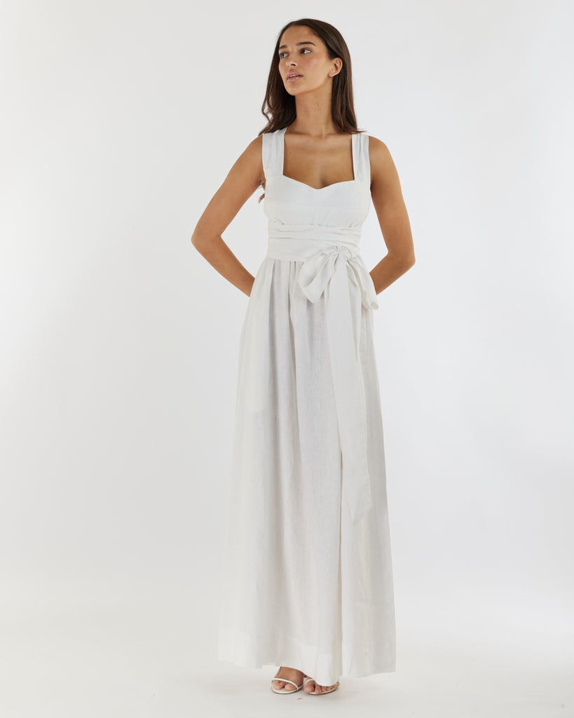 Juliette Linen Maxi Dress - White