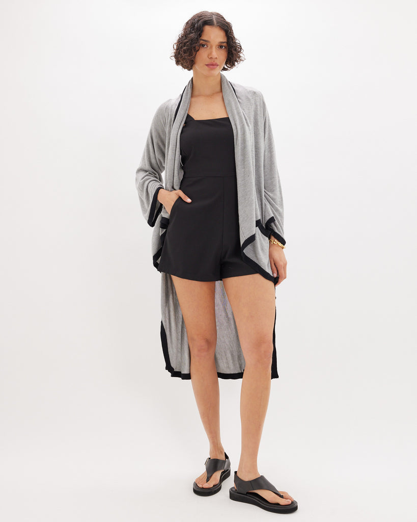 Lila Asymmetric Cardigan - Grey