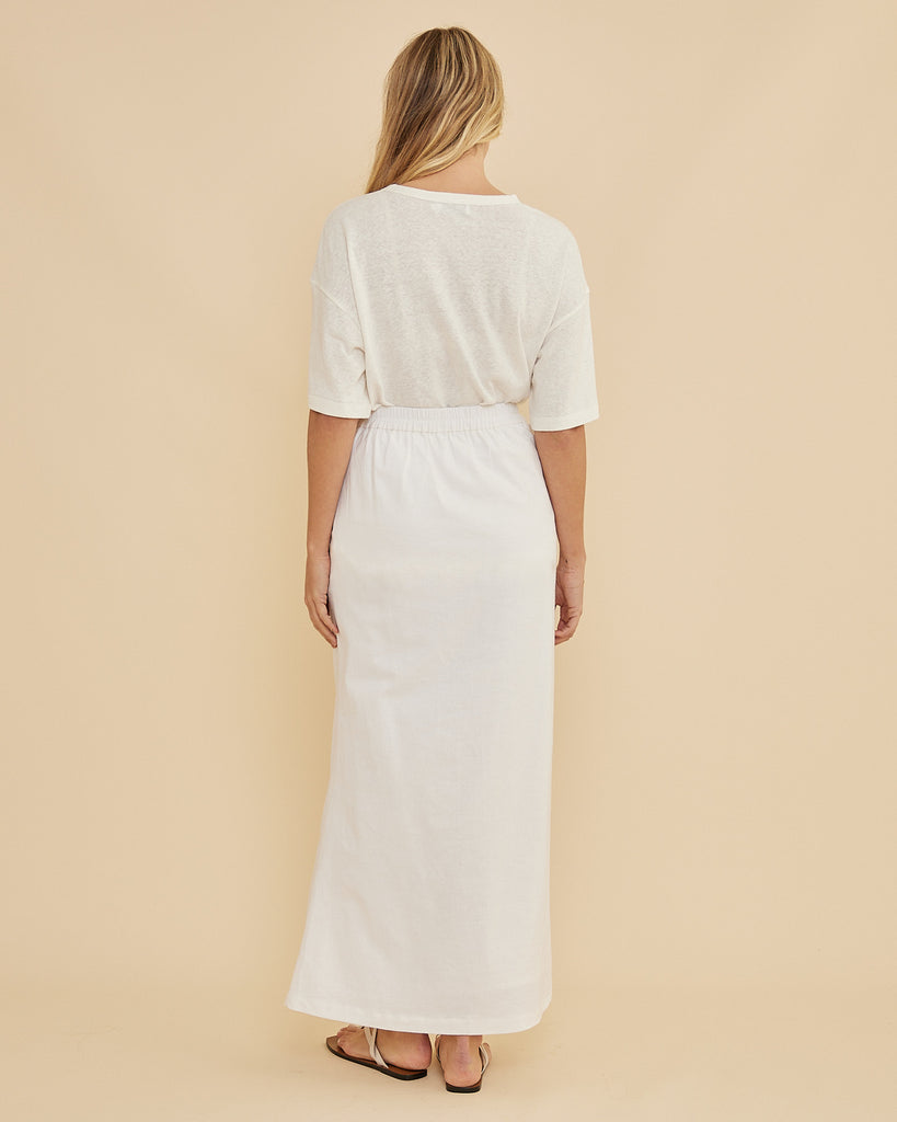 Lucie Column Skirt - White - Second Image