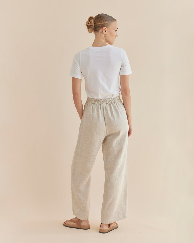 Mabel Linen Pant - Natural - Second Image