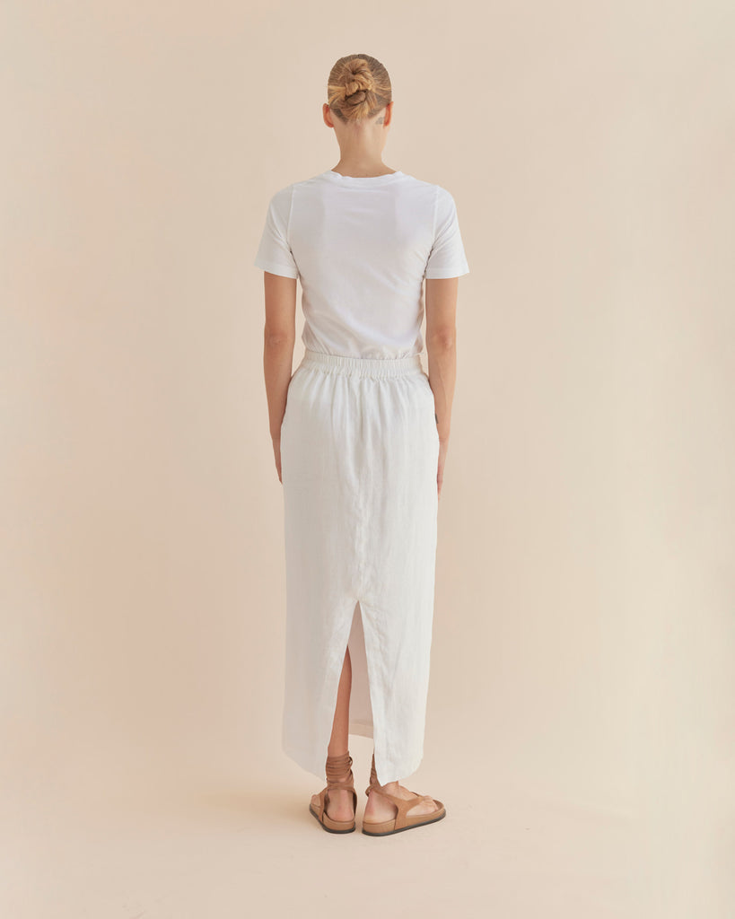 Mabel Linen Skirt - White - Second Image