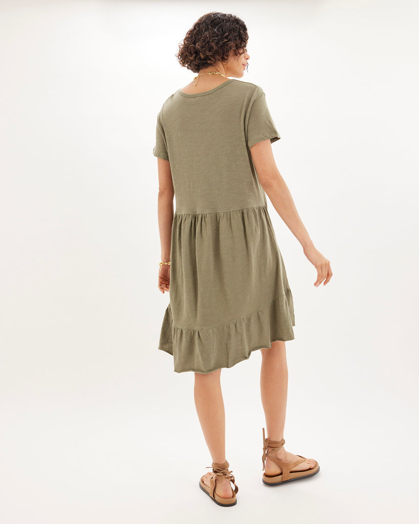 Montana Ruffled Tee Dress - Khaki - Second Image