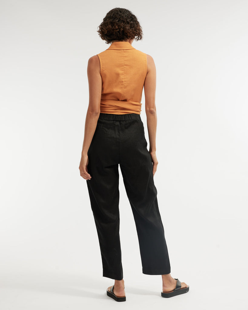 Naomi Wrap Crop Shirt - Rust - Second Image