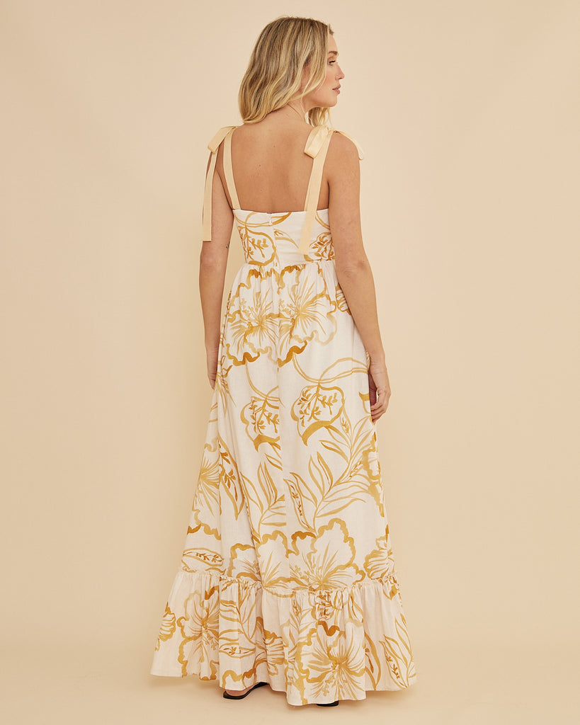 Rosemallow Shoulder Tie Maxi Dress - Second Image