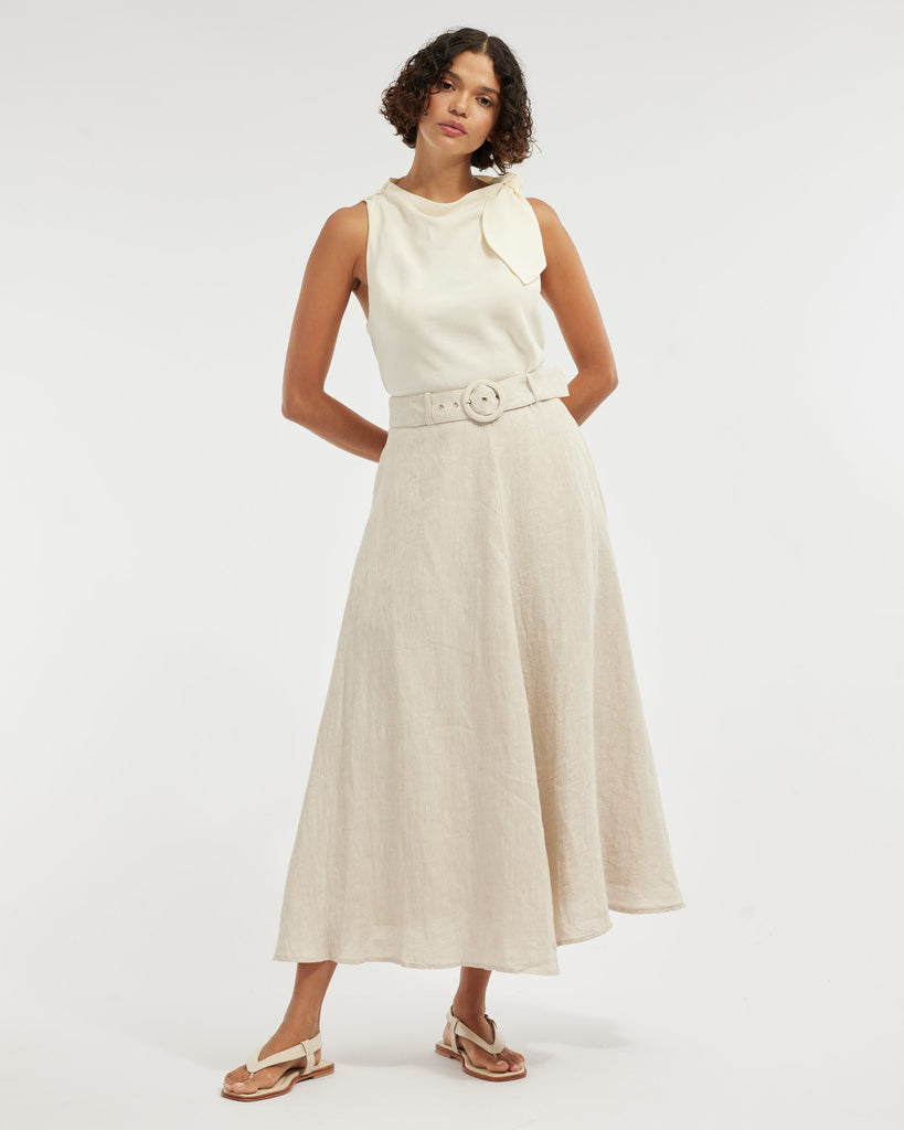 Bridgette Linen Maxi Skirt - Natural