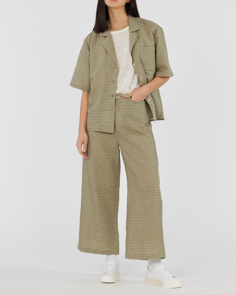 Virtuous Check Oversized Shirt - Olive - Second Image