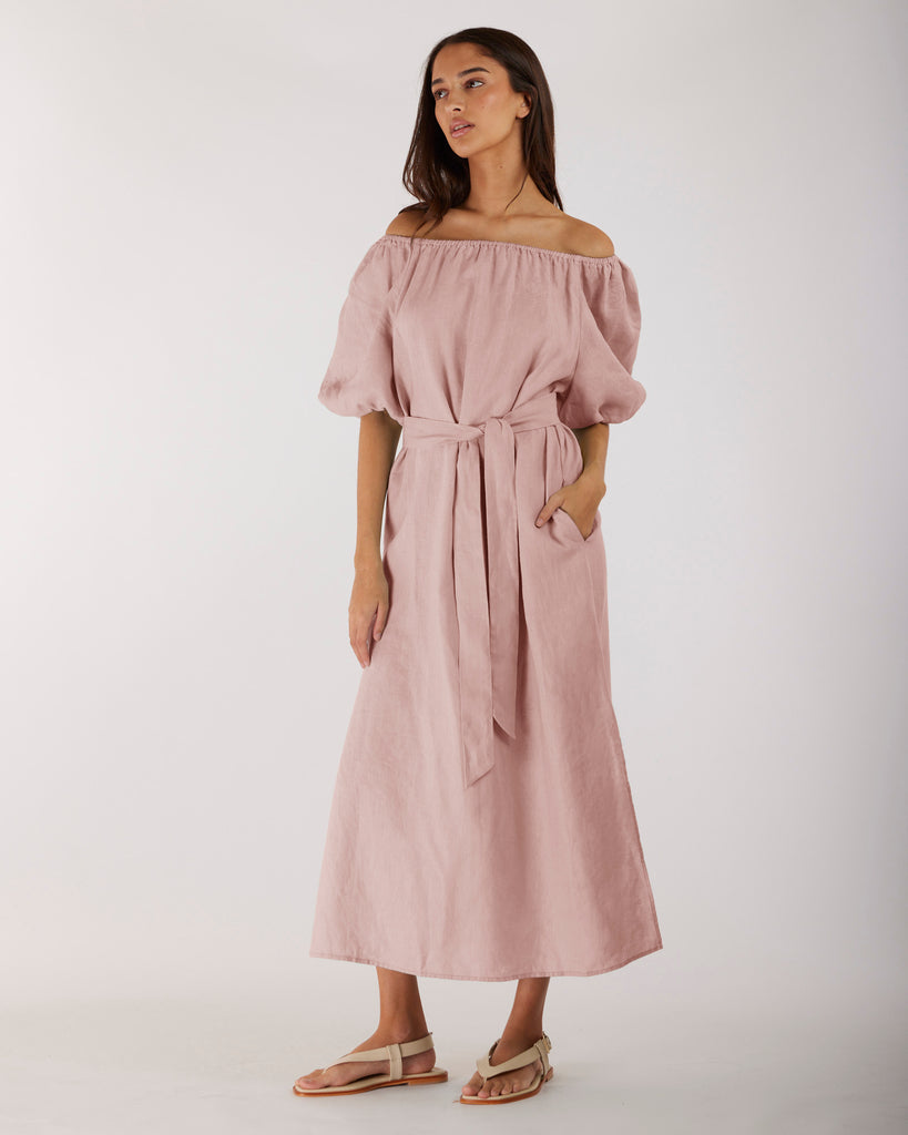 Wren Linen Maxi Dress - Peony - Second Image