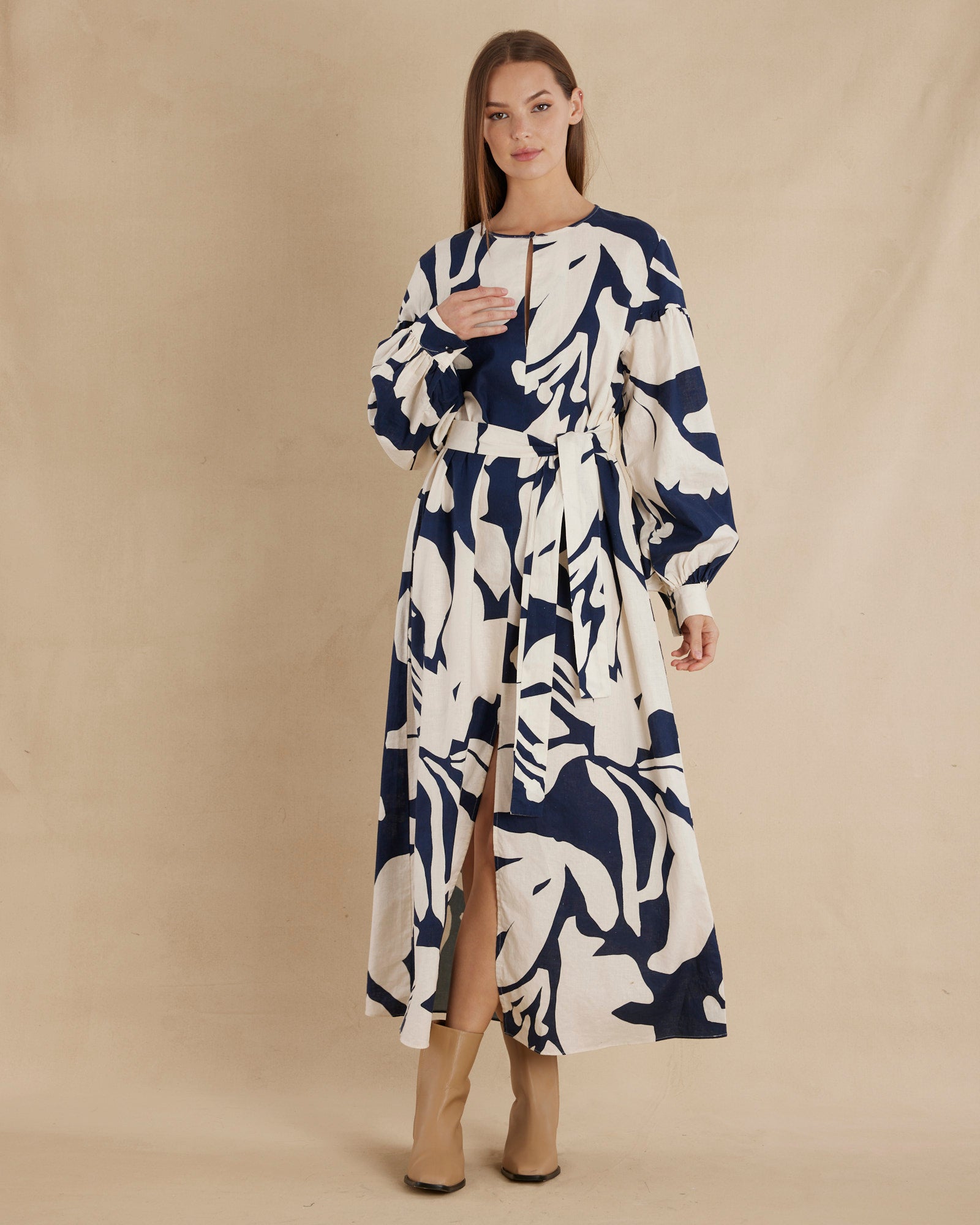 blue dress for baby girl Zaffira Linen Maxi Dress – Amelius