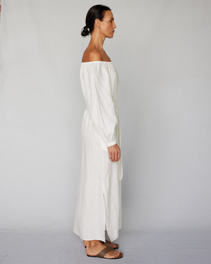 Tala Linen Maxi Dress - White - Second Image