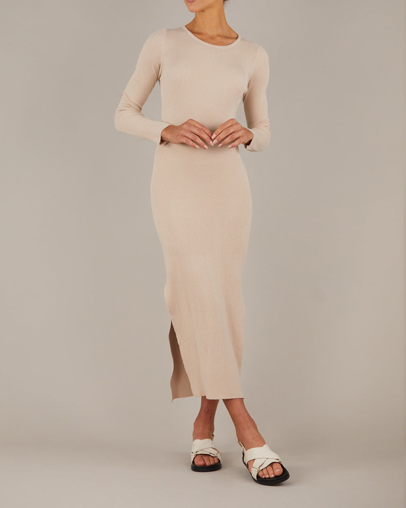 Afina Knit Dress - Beige