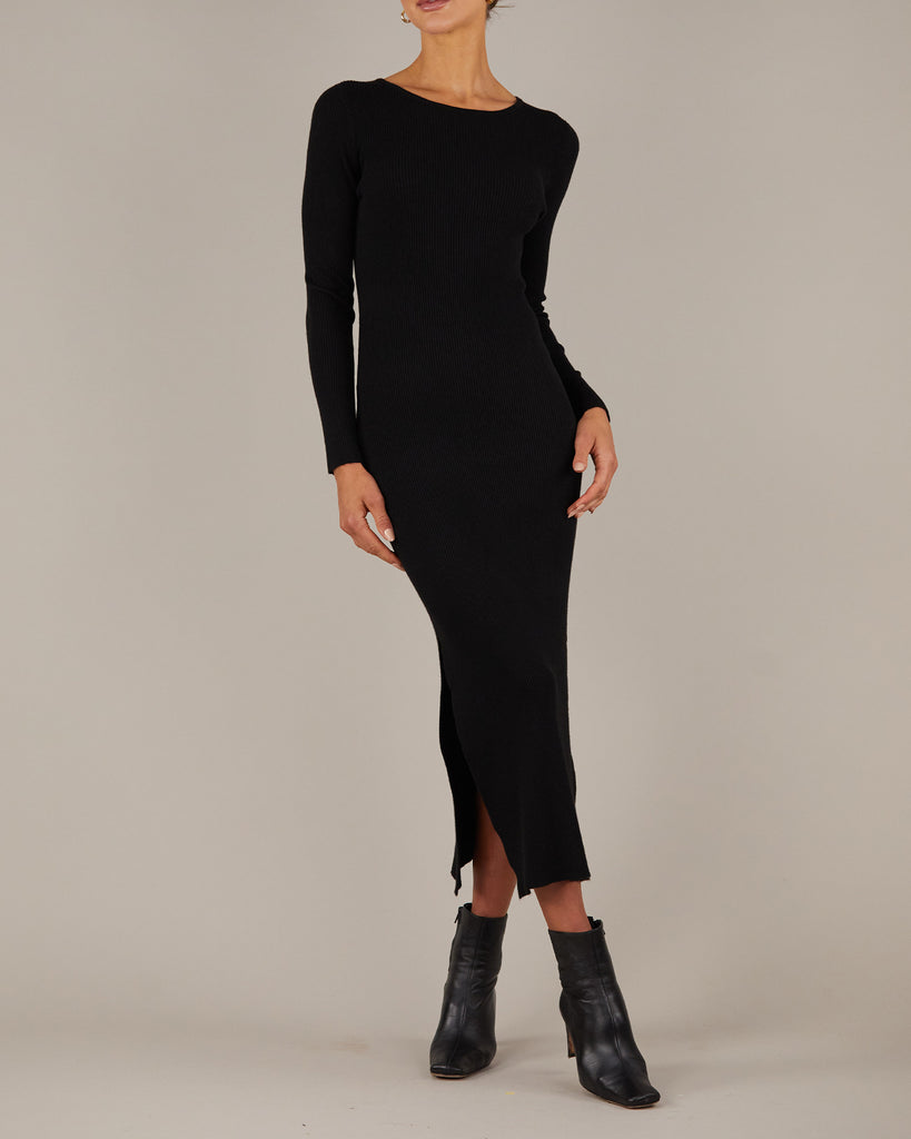 Afina Knit Dress - Black