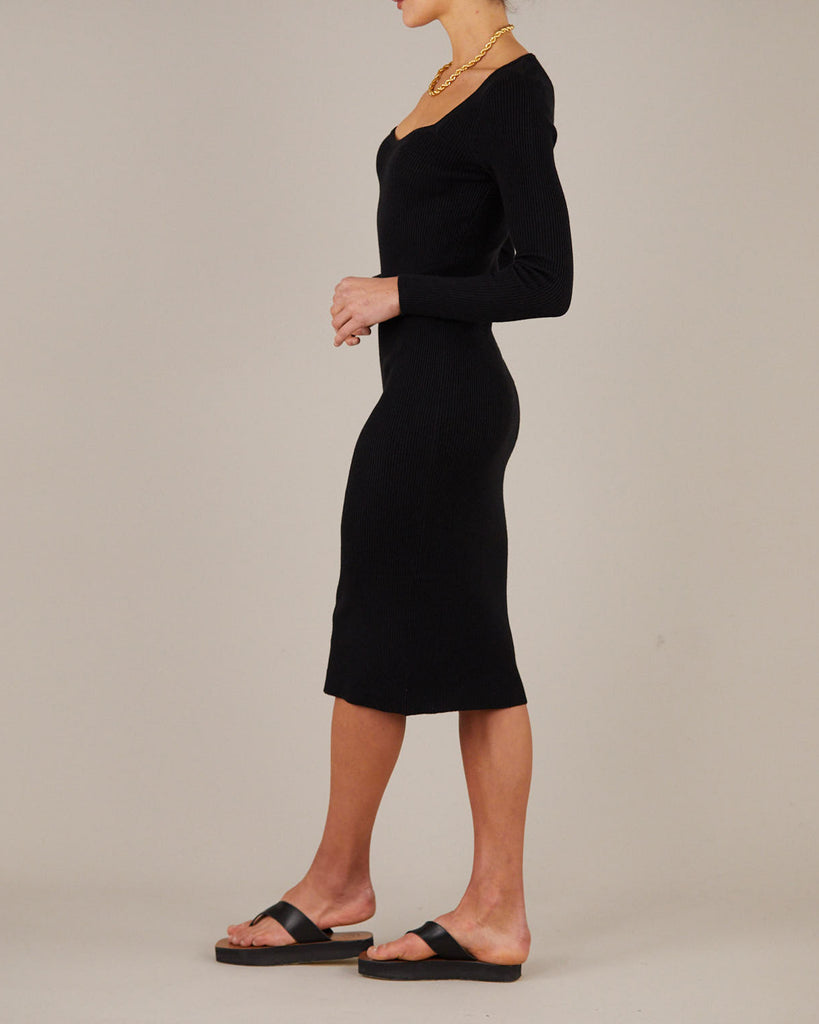 Aura Knit Dress - Black - Second Image