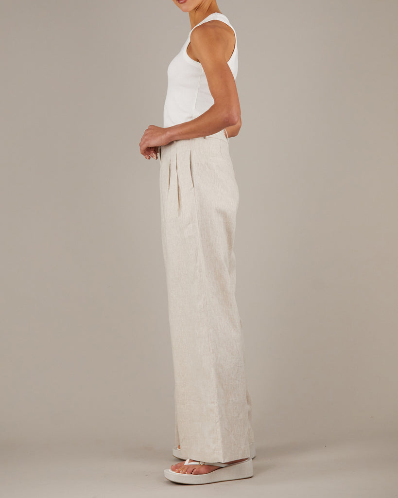 Bridgette Linen Pant - Natural - Second Image