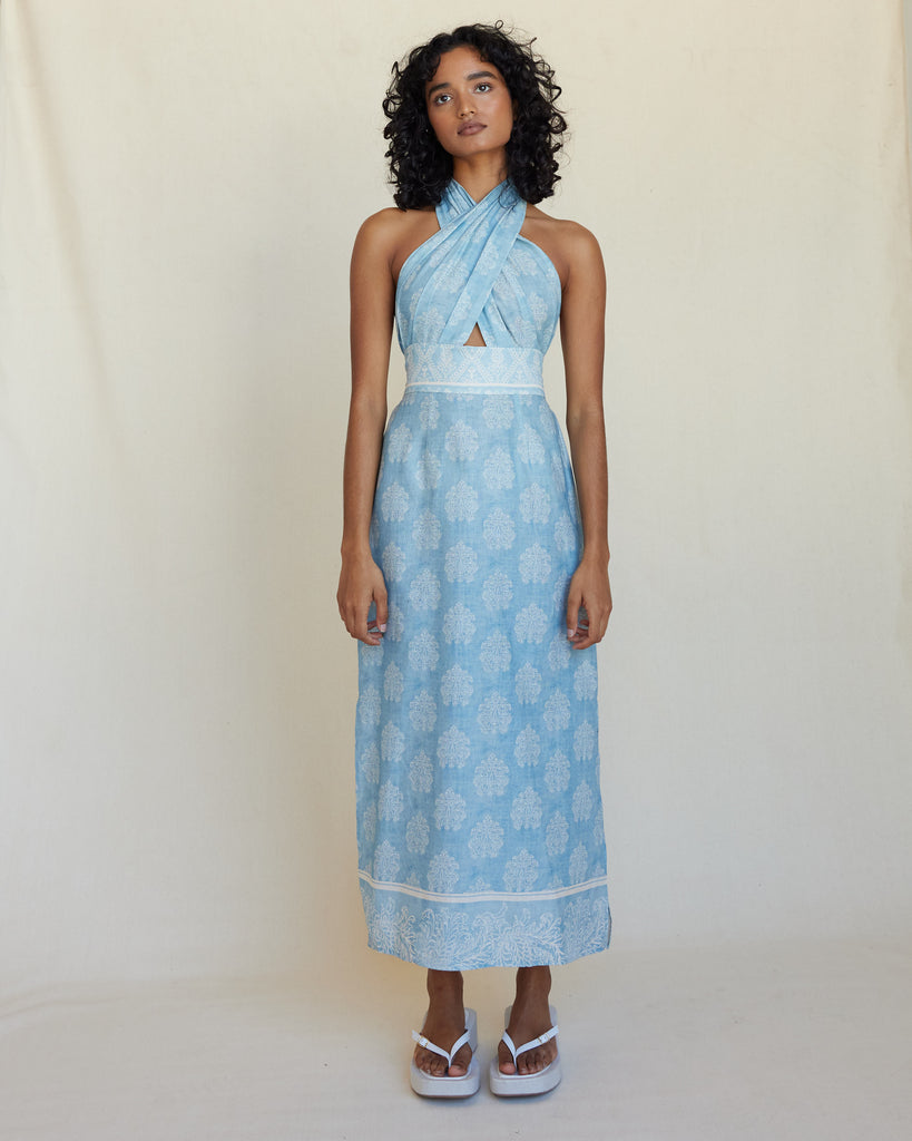 Anjali Linen Halter Maxi Dress - Second Image