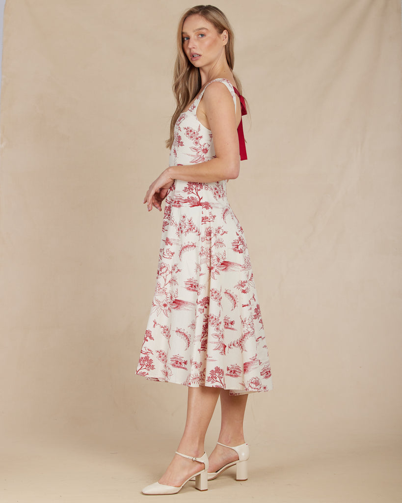 Chianti Toile Sleeveless Dress - Second Image