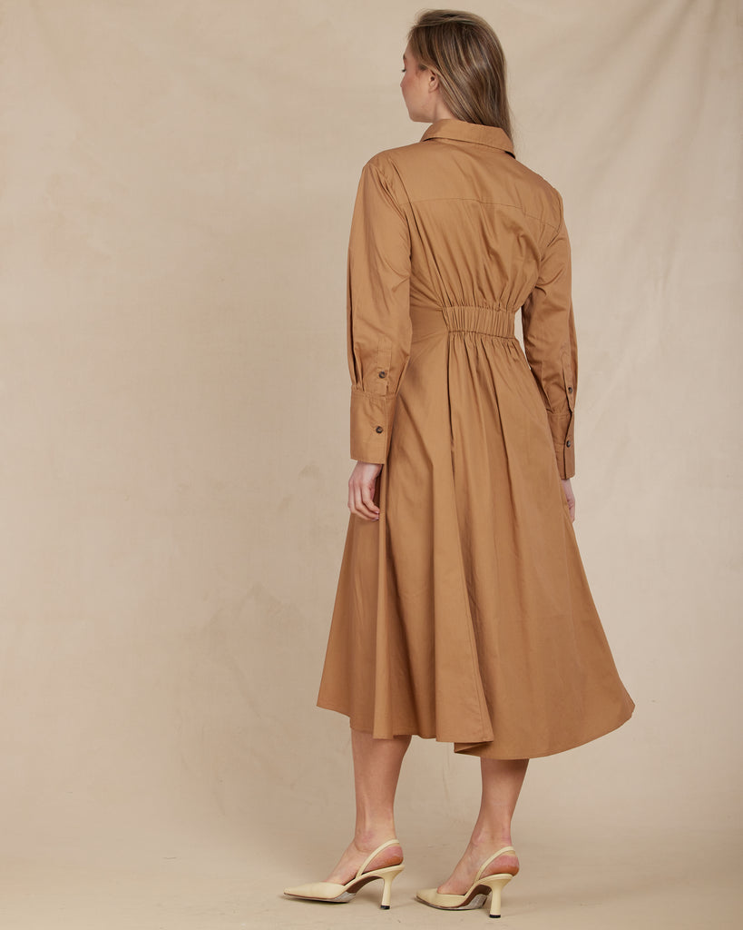 Mattea Cotton Poplin Shirt Dress - Sienna - Second Image